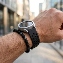 MYBANDZ Lélegző szilikon óraszíj- fekete/ 20mm
