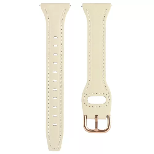 MYBANDZ Elegáns slim bőróraszíj rosegold csattal /krémfehér/22mm