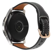   MYBANDZ Elegáns slim bőróraszíj rosegold csattal /fekete/22mm