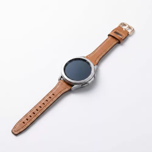 MYBANDZ Elegáns slim bőróraszíj rosegold csattal /barna/22mm