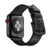 Apple Watch kívül bőr belül szilikon óraszíj /fekete/ 38/40/41 mm