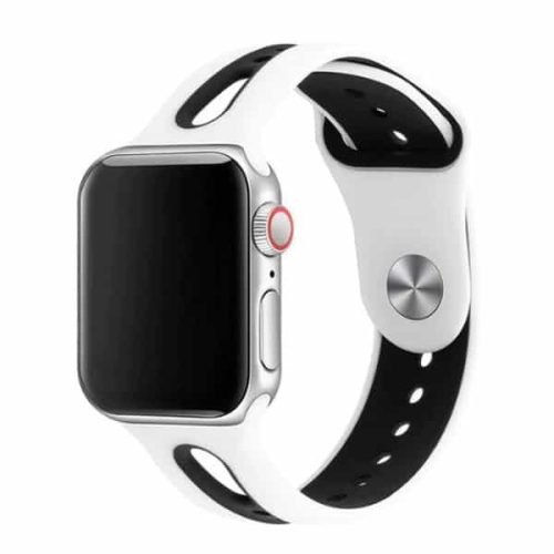 Apple Watch szilikon óraszíj /fehér-fekete/ 38/40/41 mm