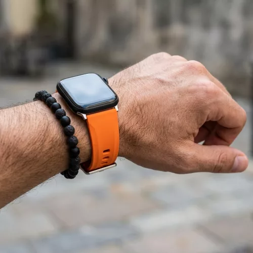 Apple Watch Adventure szilikon óraszíj-narancs-szürke 44/45/46 és 49 mm