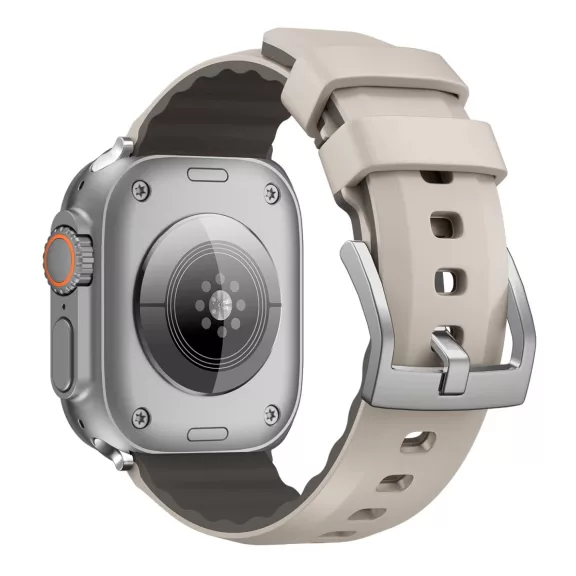 Apple Watch Adventure szilikon óraszíj-bézs-szürke 44/45/46 és 49 mm