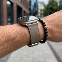   Apple Watch bőróraszíj / szürkésbarna / ezüst csattal 40/41 és 42mm