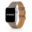Apple Watch bőróraszíj / szürkésbarna / ezüst csattal 44/45/46/49 mm