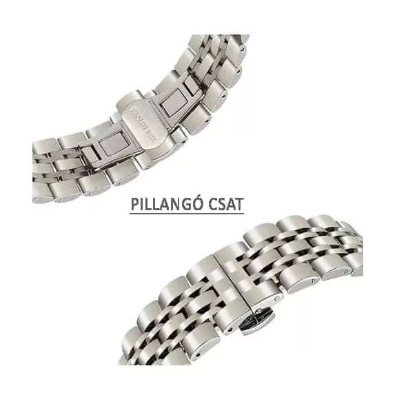 MYBANDZ Pearlmaster láncszemes fém óraszíj / ezüst / 20mm