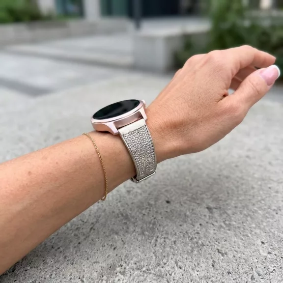 MYBANDZ Köves karpánt szíj- ezüst 20 mm