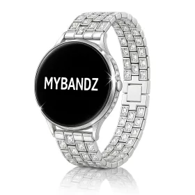 MYBANDZ Diamond fém óraszíj- ezüst 22 mm