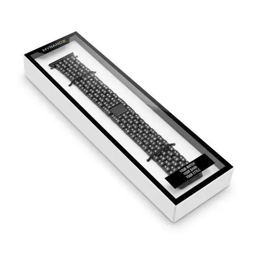 MYBANDZ Diamond fém óraszíj- fekete 20 mm