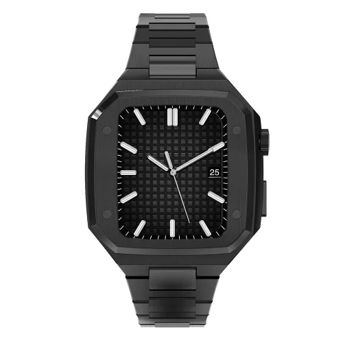 Apple Watch fém tok és szíj készlet (fekete) - 45 mm