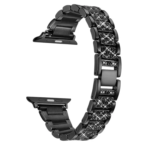 Apple Watch DIamond vékony fém szíj / fekete / 40/41 és 42mm