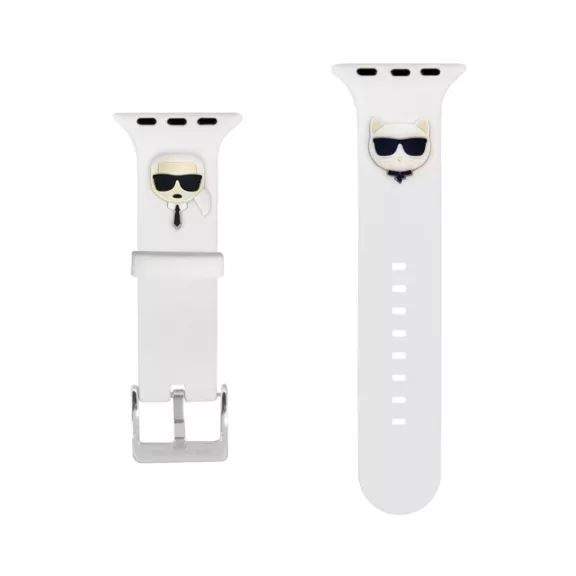 Karl Lagerfeld and Choupette Apple Watch 40/41 és 42mm szilikon óraszíj - fehér
