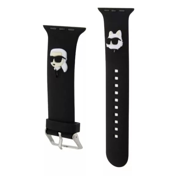 Karl Lagerfeld and Choupette Apple Watch 40/41 és 42mm szilikon óraszíj - fekete