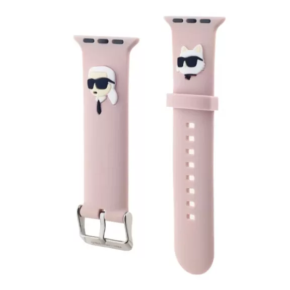 Karl Lagerfeld and Choupette Apple Watch 40/41 és 42mm szilikon óraszíj - púder