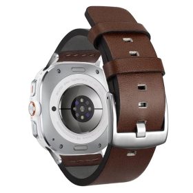   MYBANDZ Olasz bőróraszíj/barna-ezüst csat/Samsung Galaxy Watch Ultra