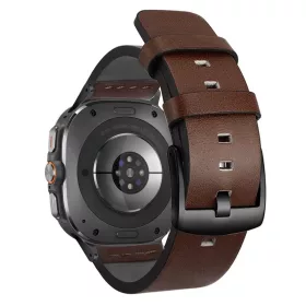   MYBANDZ Olasz bőróraszíj/barna-fekete csat/Samsung Galaxy Watch Ultra