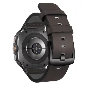   MYBANDZ Olasz bőróraszíj/fekete-fekete csat/Samsung Galaxy Watch Ultra