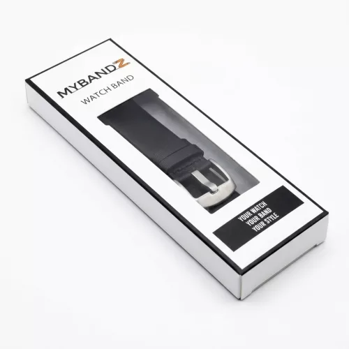 MYBANDZ Olasz bőróraszíj/fekete-ezüst csat/Samsung Galaxy Watch Ultra
