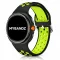 MYBANDZ Lélegző szilikon óraszíj-fekete-zöld/Samsung Galaxy Watch 8-9