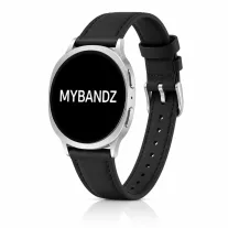   MYBANDZ vékony bőróraszíj/fekete/Samsung Galaxy Watch 8-9
