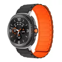   MYBANDZ Mágneses szilikon óraszíj-fekete-narancs/Samsung Galaxy Watch 8-9
