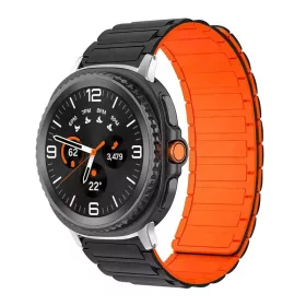   MYBANDZ Mágneses szilikon óraszíj-fekete-narancs/Samsung Galaxy Watch 8
