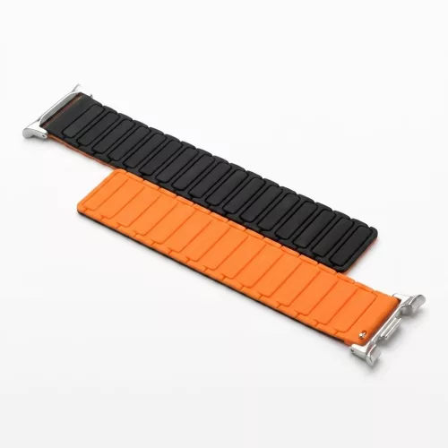 MYBANDZ Mágneses szilikon óraszíj-fekete-narancs/Samsung Galaxy Watch 8