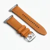 MYBANDZ Kívül puha bőr belül szilikon óraszíj/barna/Samsung Galaxy Watch 8