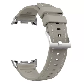   MYBANDZ Kívül puha bőr belül szilikon óraszíj/szürke/Samsung Galaxy Watch 8
