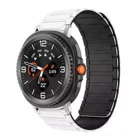   MYBANDZ Mágneses szilikon óraszíj-fehér-fekete/Samsung Galaxy Watch 8