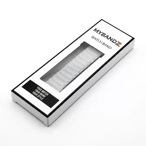 MYBANDZ Mágneses szilikon óraszíj-fehér-fekete/Samsung Galaxy Watch 8