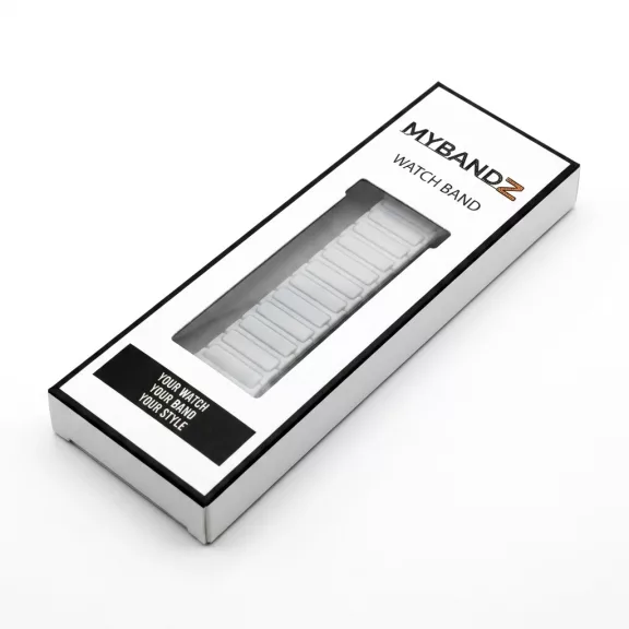 MYBANDZ Mágneses szilikon óraszíj-fehér-fekete/Samsung Galaxy Watch 8-9