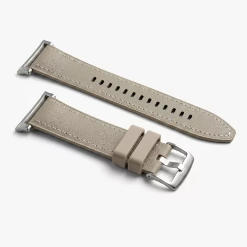 MYBANDZ Kívül puha bőr belül szilikon óraszíj/szürke/Samsung Galaxy Watch 8