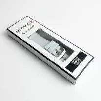   MYBANDZ Kívül puha bőr belül szilikon óraszíj/fehér/Samsung Galaxy Watch 8-9