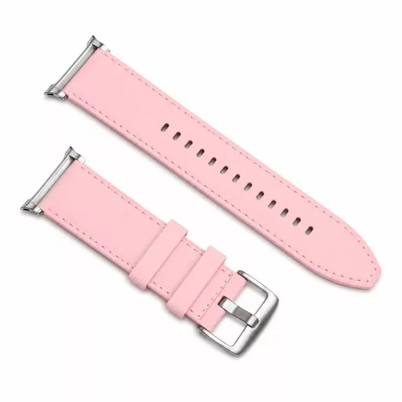 MYBANDZ Kívül puha bőr belül szilikon óraszíj/rózsaszín/Samsung Galaxy Watch 8-9