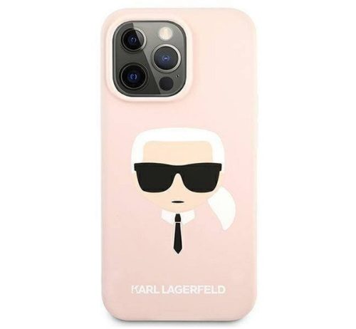 Karl Lagerfeld Head Liquid szilikon hátlap tok Apple iPhone 13 Pro, rózsaszín