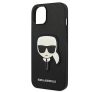 Karl Lagerfeld Head Saffiano bőr hátlap tok Apple iPhone 14, fekete