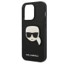 Karl Lagerfeld Head Saffiano bőr hátlap tok Apple iPhone 14 Pro, fekete