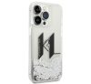 Karl Lagerfeld Liquid Glitter Big KL Apple iPhone 14 Pro hátlap tok, ezüst