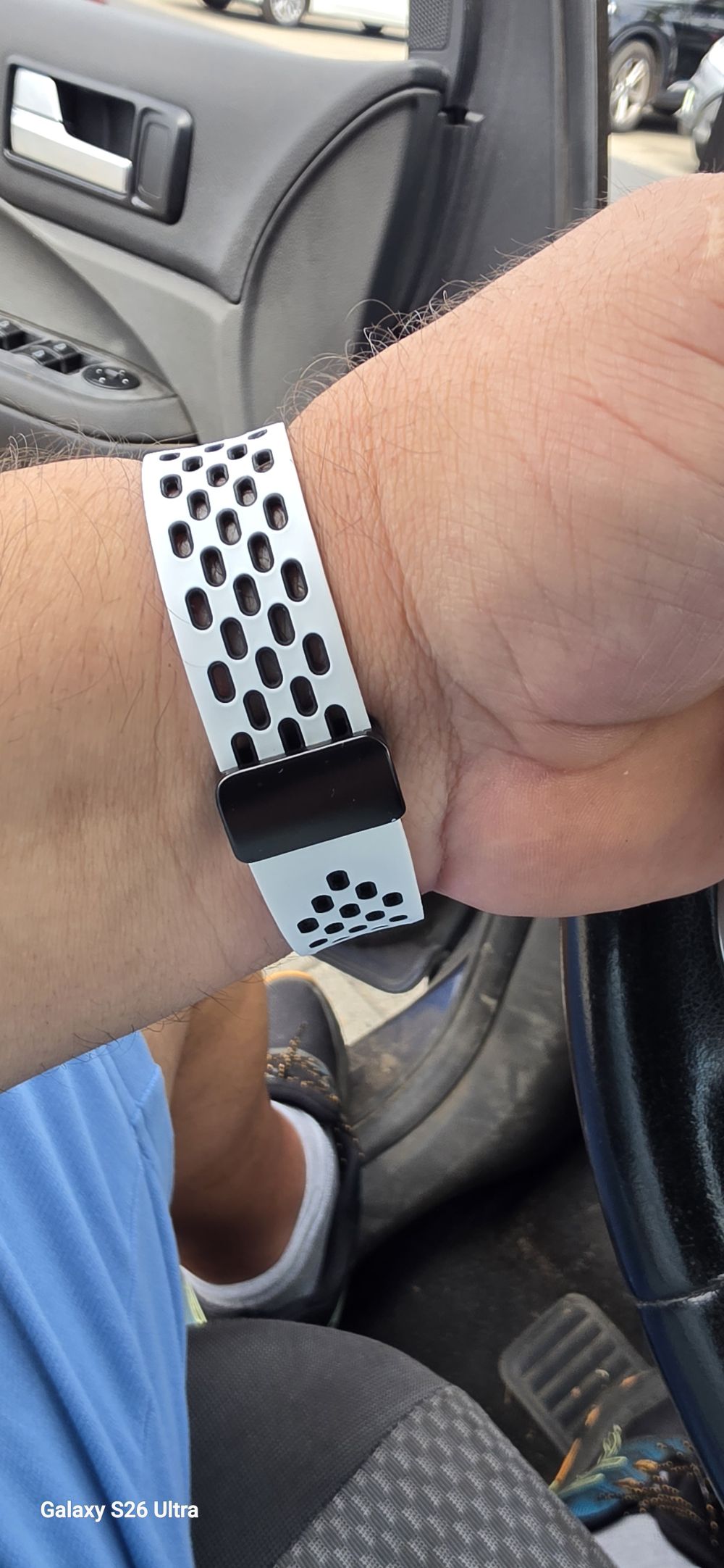 MYBANDZ Lélegző mágneszáras szilikon óraszíj /fehér-fekete Galaxy Watch 4-5-6-7-7