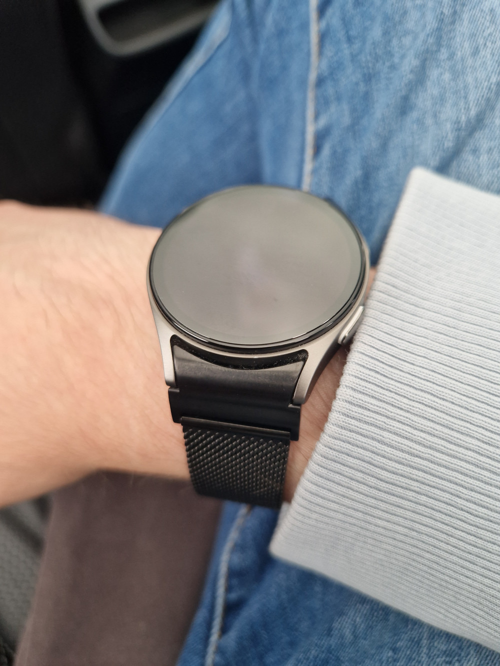 Mybandz Csatos milánói fém óraszíj-Samsung Galaxy Watch 4-5-6-7/fekete/20mm